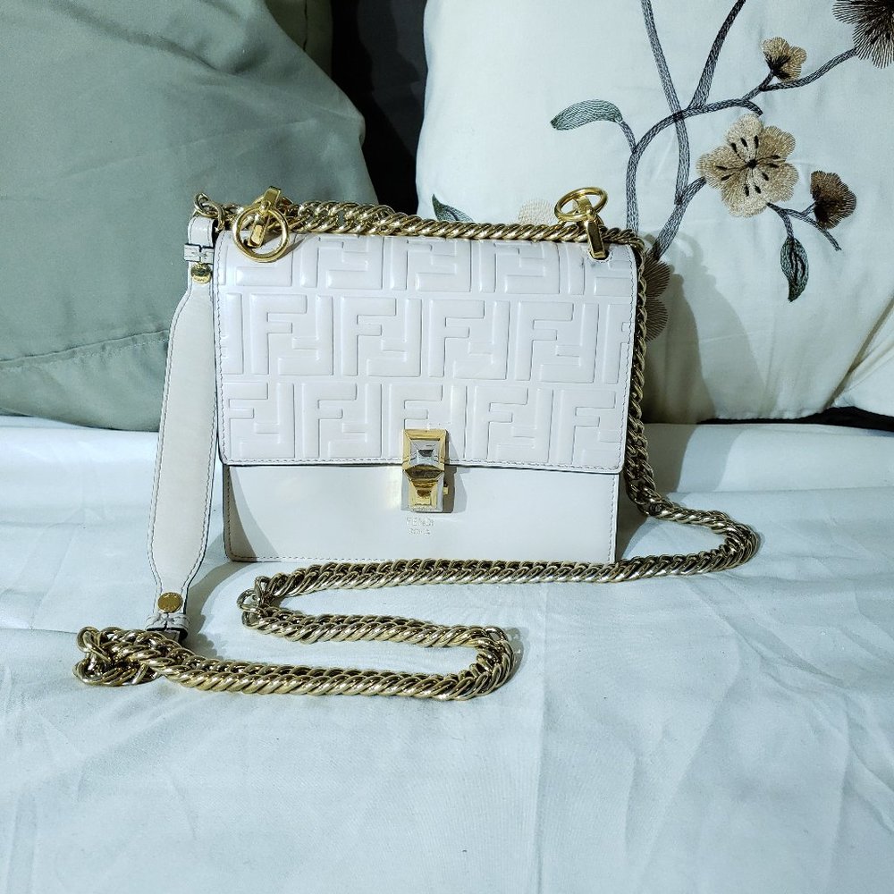 Fendi Zucca Embossed Small Kan I Bag